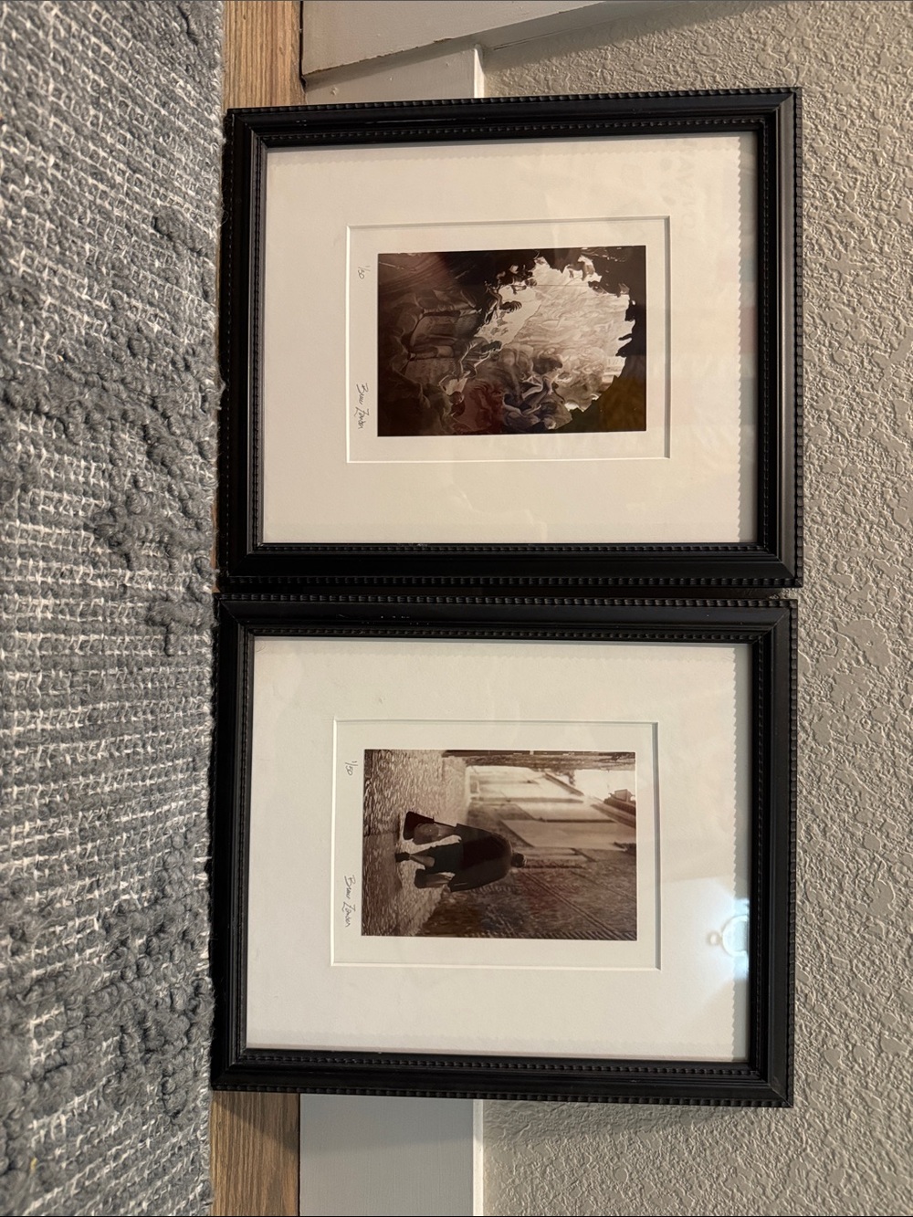 Black Framed Sepia Photo Wall Art Pair